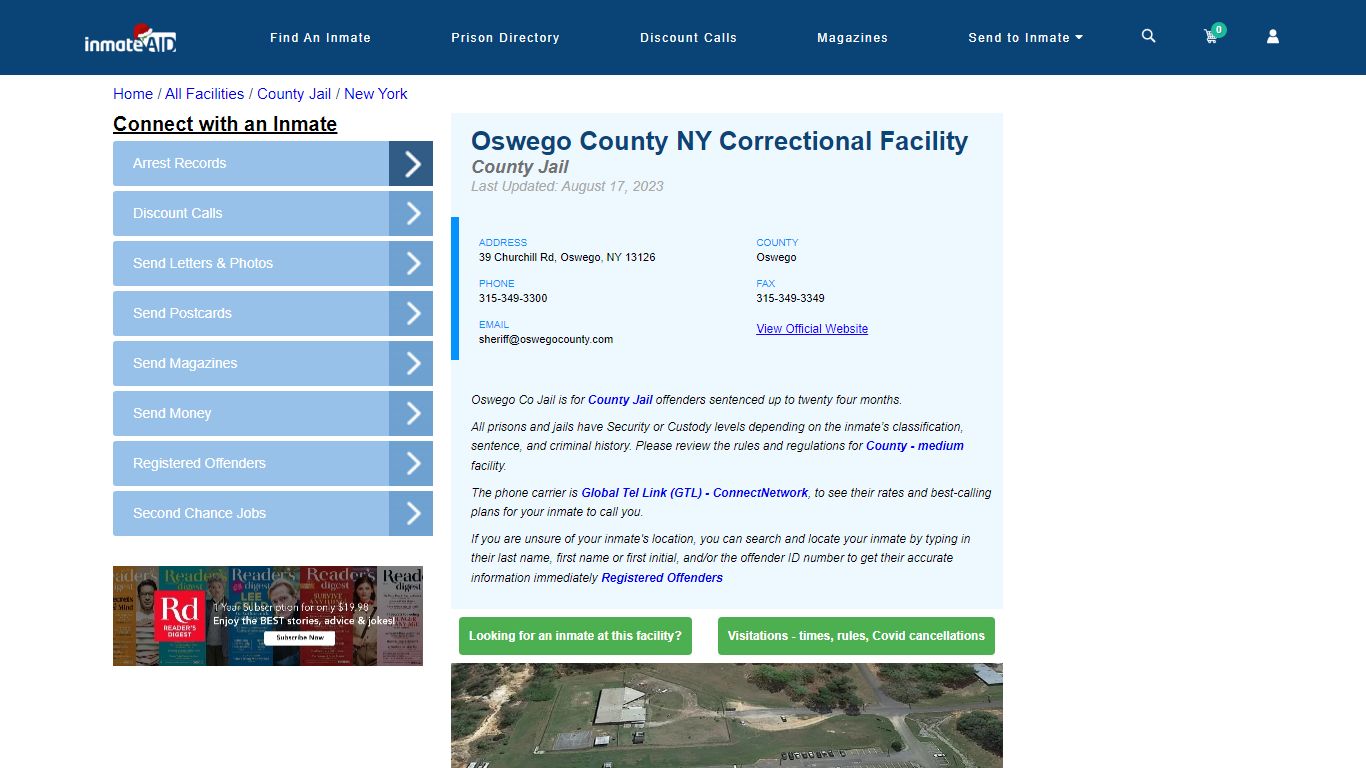 Oswego County NY Correctional Facility - Inmate Locator - Oswego, NY