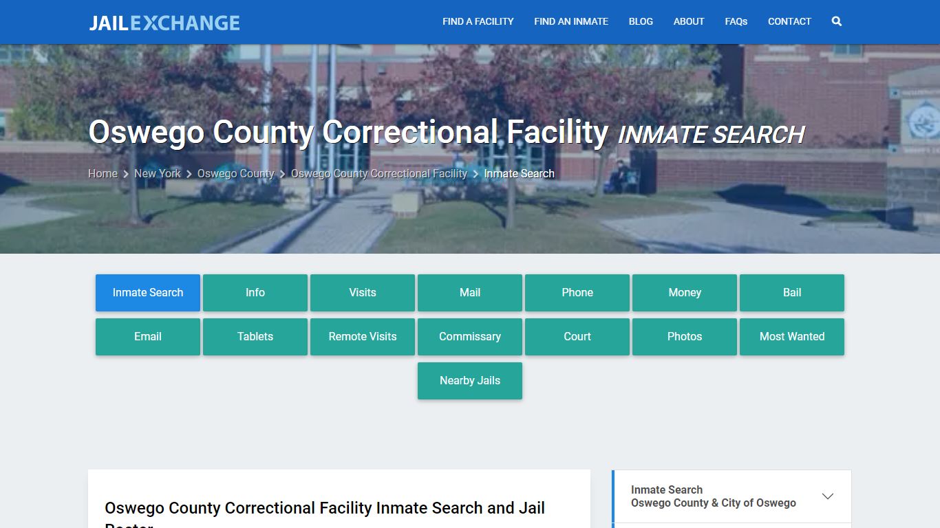 Oswego County Correctional Facility Inmate Search - Jail Exchange