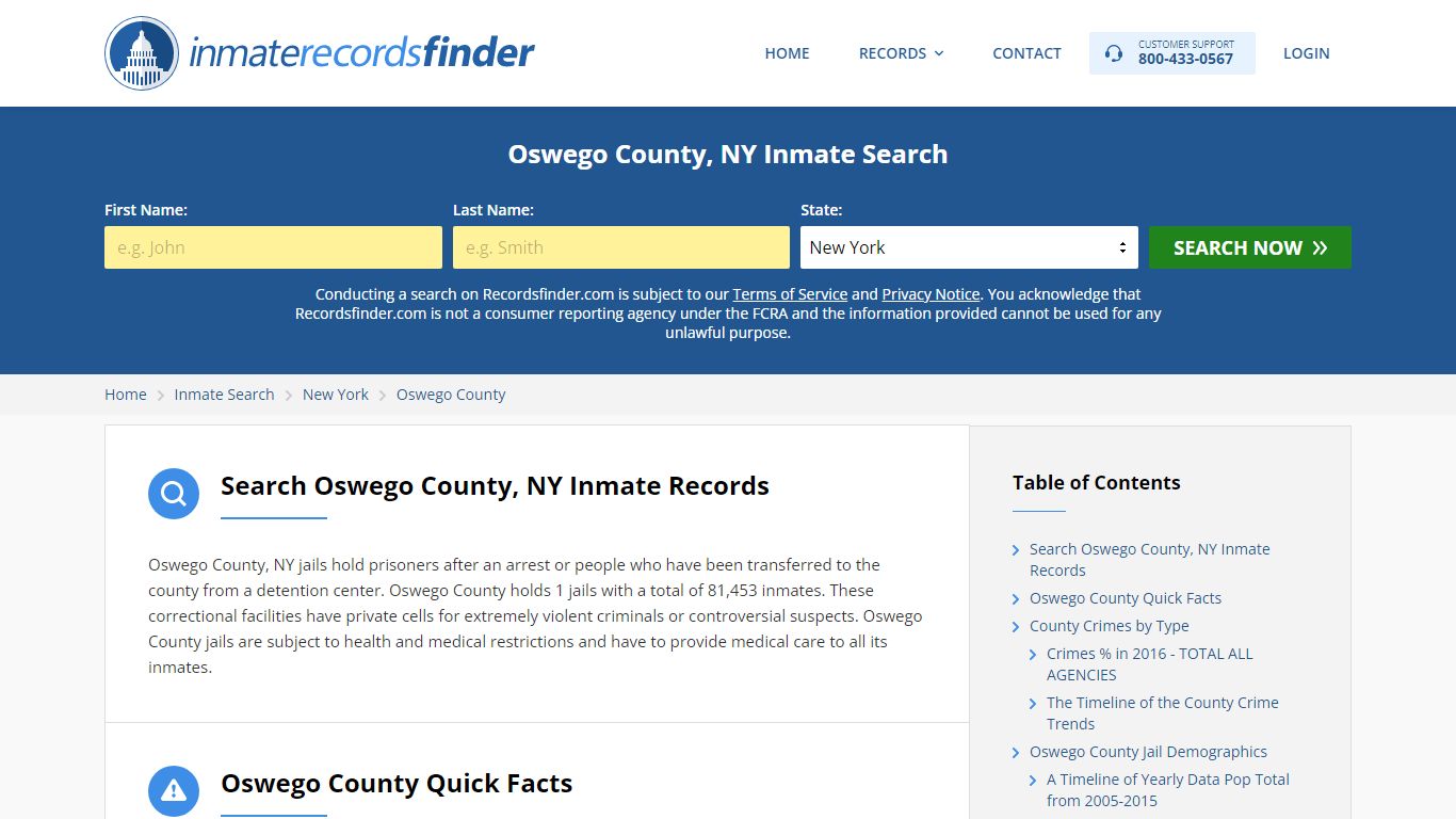 Oswego County, NY Inmate Lookup & Jail Records Online